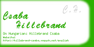 csaba hillebrand business card